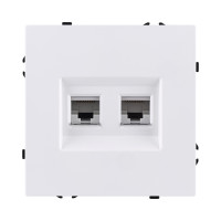Розетка двойная Ethernet RJ45 Cat.6, белый матовый Kollinger Eclipse EC-018WH