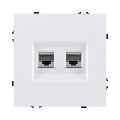 Розетка двойная Ethernet RJ45 Cat.6, белый матовый Kollinger Eclipse EC-018WH