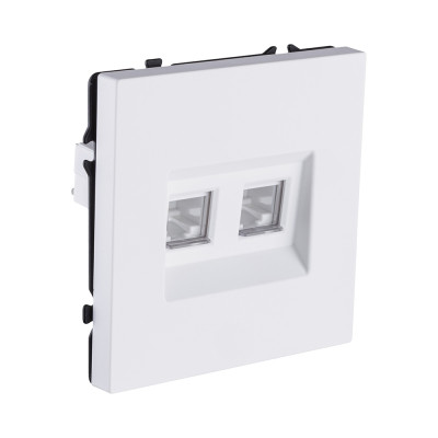 Розетка двойная Ethernet RJ45 Cat.6, белый матовый Kollinger Eclipse EC-018WH
