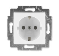 5520H-A03457 01W - Розетка ABB Levit с заземлением со шторками 16А белый / ледяной - 2CHH203457A6001