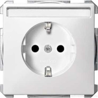 SD Розетка cо шторк. и полем для надписи 2К+З 16А 250В~, полярно-бел.