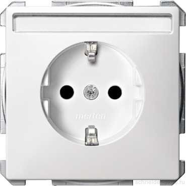 SD Розетка cо шторк. и полем для надписи 2К+З 16А 250В~, полярно-бел.