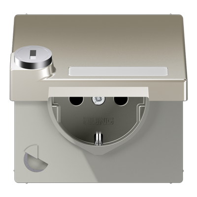 Штепсельная розетка SCHUKO 16A 250V~ с откидной крышкой и полем для надписи, ES1520NAKLSL