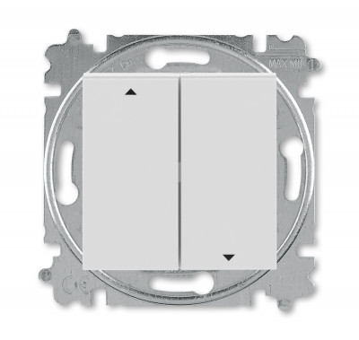 3559H-A88445 16W - Выключатель жалюзи двухклавишный ABB Levit без фиксации клавиш серый / белый - 2CHH598845A6016