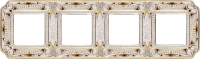 FD01364OPCL Fede Firenze Crystal De Luxe Рамка 4-ная, Gold White Patina