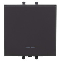 4412102 - ДКС Выключатель одноклавишный модульный, "Avanti", "Черный матовый", 2 модуля