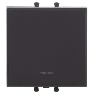 4412102 - ДКС Выключатель одноклавишный модульный, "Avanti", "Черный матовый", 2 модуля