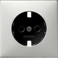 SD Накладка со шторк. для розетки 2К+З 16А 250В~, стальн.