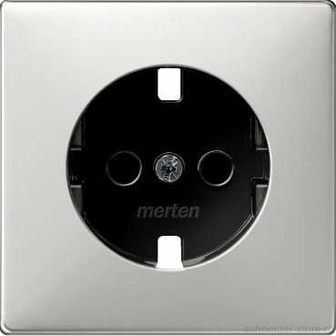 SD Накладка со шторк. для розетки 2К+З 16А 250В~, стальн.