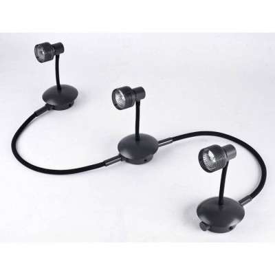 LUSSOLE BAY SHORE Трековый светильник, цвет основания - черный, плафон - металл (цвет - черный), 3x50W GU10, LSP-9821-03