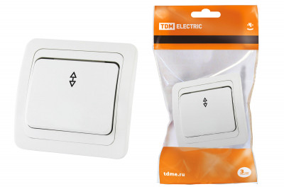 Переключатель на 2 направления 1-кл. 10А белый "Валдай" TDM Electric, SQ1804-0003