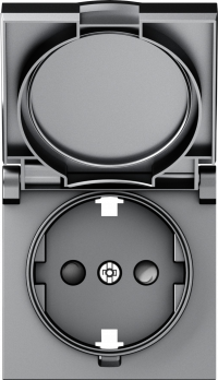 Donel A07 матовый серый накладка для розетки Schuko с заземлением, с крышкой, 16A 250 В~, серия DB, DE45440