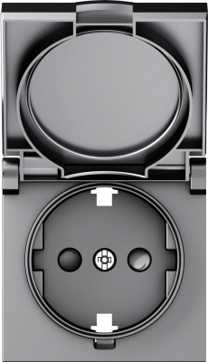 Donel A07 матовый серый накладка для розетки Schuko с заземлением, с крышкой, 16A 250 В~, серия DB, DE45440