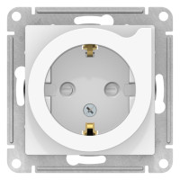 ATN000147 - ATLASDESIGN РОЗЕТКА с заземлением со шторками с выталкивателем, 16А, механизм, БЕЛЫЙ, Systeme Electric