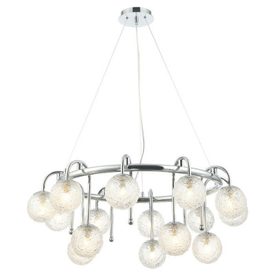 LUSSOLE Etowah Люстры подвесные, цвет основания - хром, плафон - стекло (цвет - прозрачный), 15x5W G9, LSP-8508