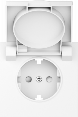 Donel S08 глянцевый белый накладка для розетки Schuko с заземлением, с крышкой, 16A 250 В~, серия DB, DS45403