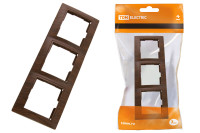 Рамка 3-х постовая горизонтальная "ЭКО" (бук) "Таймыр" TDM Electric, SQ1814-0328