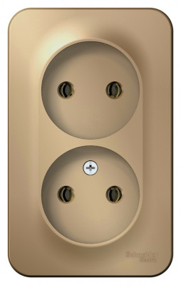 BLANCA О/У РОЗЕТКА двойная без заземления без штор., 16А, 250В, ТИТАН