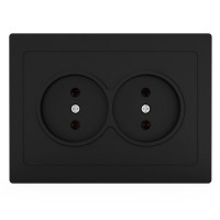 Розетка 2-м СП Pixel 16А IP20 без заземл. в сборе карбон TOKOV ELECTRIC TKE-PX-R2F-C14