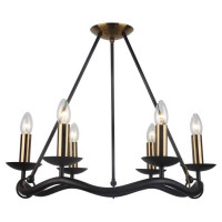 LUSSOLE ROOSEVELT Люстра потолочная, цвет основания - коричневый, 6x40W E14, LSP-0212