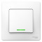 BLANCA С/У 1-клавишный ВЫКЛЮЧАТЕЛЬ (cх.1) с подсветкой, 6А, 250B, БЕЛЫЙ