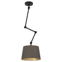 390198 Настенно-потолочн свет-к PISTUNIO, 1x40W(E27), сталь, черн, текстиль, капучино, золотистый