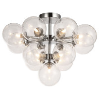 LUSSOLE WILCOX Люстра потолочная, цвет основания - хром, плафон - стекло (цвет - прозрачный), 13x40W G9, LSP-8381 LUSSOLE WILCOX Люстра потолочная, цвет основания - хром, плафон - стекло (цвет - прозрачный), 13x40W G9, LSP-8381