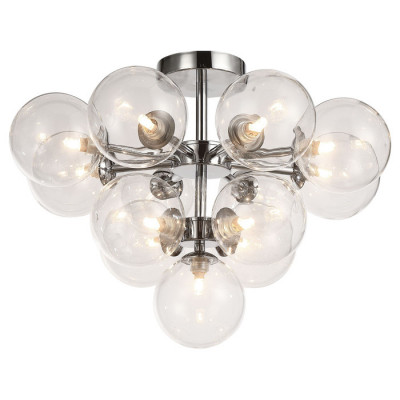 LUSSOLE WILCOX Люстра потолочная, цвет основания - хром, плафон - стекло (цвет - прозрачный), 13x40W G9, LSP-8381