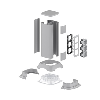 ДКС Миниколонна алюминиевая 0,35 м, цвет темно-серебристый металлик, 19534