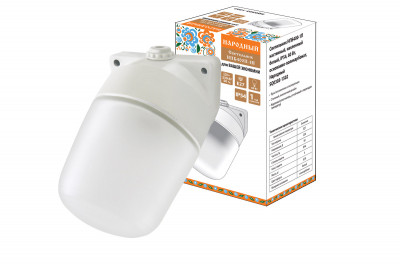 Светильник НПБ400-1П настенный, наклонный белый, IP54, 60 Вт, основание-поликарбонат, Народный, SQ0303-1502