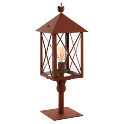 64758 Уличный напольный свет-к GAUDESI, 1X60W(E27), сталь оцинкован., коричн антик/ стекло, прозрачн
