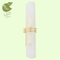 LUSSOLE SELVINO Бра, цвет основания - блестящее золото, плафон - стекло (цвет - белый), 2x6W E14, GRLSA-7701-02