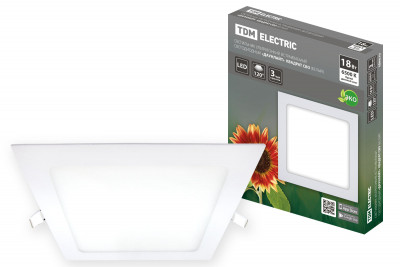 Светильник ультратонкий встраиваемый светодиодный "Даунлайт" квадрат СВО (белый) 18 Вт 6500К TDM Electric, SQ0329-0121