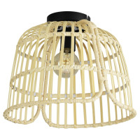 43872 Потолочный светильник GLYNEATH, 1Х40W, E27, H205, ?375, сталь, черный/дерево, натуральный