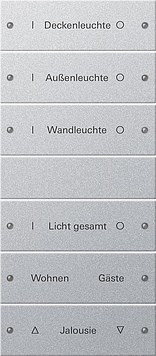 220626 Gira Набор клавиш 6-клав. (3+3),  ГРАВИРОВКА