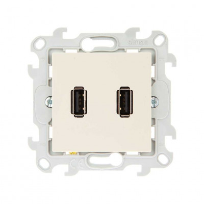 Simon Коннектор 2хUSB, сл кость, 2411090-031