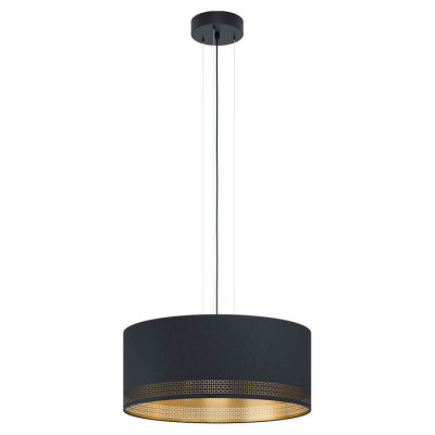 99274 Подвес ESTEPERRA, 3x40W(E27), сталь, черный/текстиль, черный, золотой