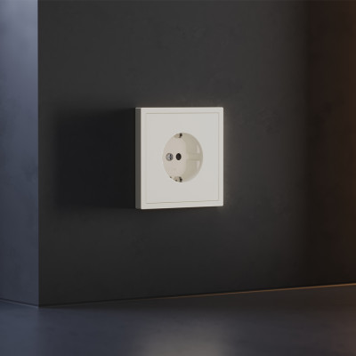 Накладка для розетки с заземлением и защитными шторками, S70 (хлопок), VLS000713