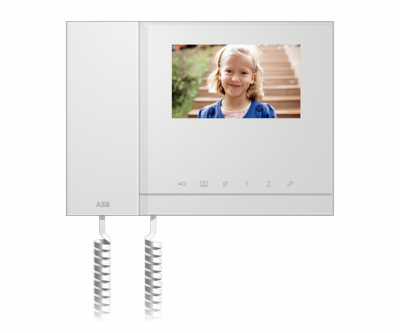 M22302-W - Абонентское устройство, видео 4,3 с трубкой, белый глянцевый - 2TMA070020W0055