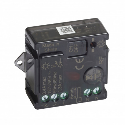 064888 - ЭУИ with NETATMO.Умный микромодуль реле для управления освещением и другими нагрузками, 300 Вт 240В, с нейтралью.Цвет Черный