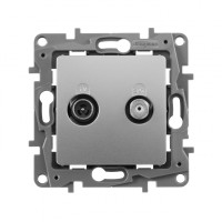Legrand Розетка TV-SAT - Legrand Etika - двухкабельная - алюминий, 672457 Legrand Розетка TV-SAT - Legrand Etika - двухкабельная - алюминий, 672457