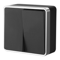 Werkel W5020035/ Выключатель двухклавишный Gallant (черный/хром), a050972 Werkel W5020035/ Выключатель двухклавишный Gallant (черный/хром), a050972