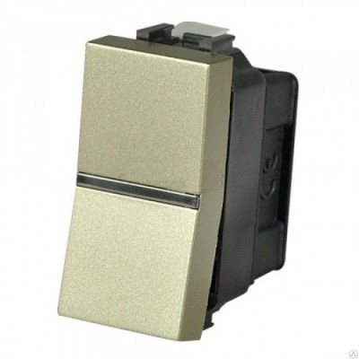 N2101 CV - Механизм 1-клавишного 1-полюсного выключателя с клавишей, 1-модульный, серия Zenit, цвет шампань - 2CLA210100N1901