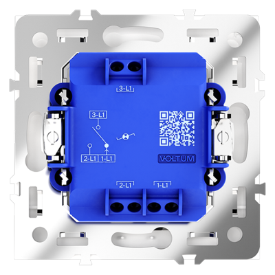 Проходной переключатель встраиваемый VOLTUM S70 одноклавишный с подсветкой 10А, (белый глянцевый), VLS010401