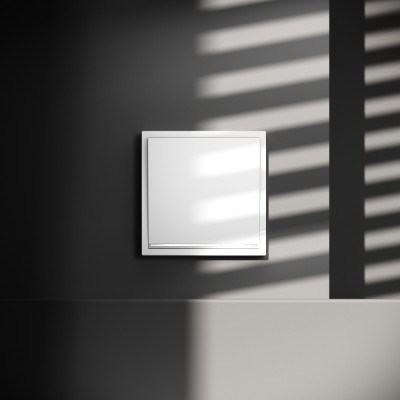 Проходной переключатель встраиваемый VOLTUM S70 одноклавишный с подсветкой 10А, (белый глянцевый), VLS010401