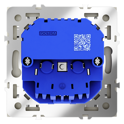 Розетка встраиваемая VOLTUM S70 с заземлением и защитными шторками, 16А, с USB, A+A, (сталь), VLS040405