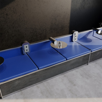 Розетка встраиваемая VOLTUM S70 с заземлением и защитными шторками, 16А, с USB, A+A, (сталь), VLS040405