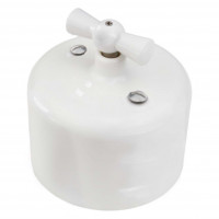 Bironi Выключатель 2кл. R, керамика, цвет белый, R1-212-01