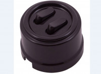 Bironi Выключатель 2-кл., пластик, цвет Коричневый (клавишный), B1-222-22