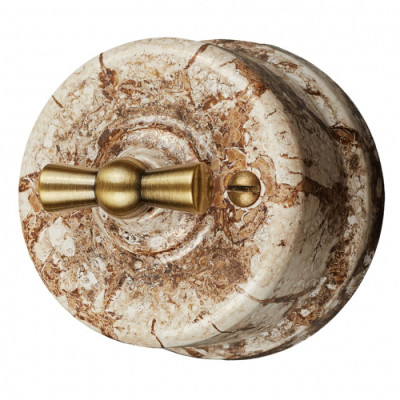 BIRONI Лизетта Керамика Мрамор Выключатель 2-кл, B1-202-09